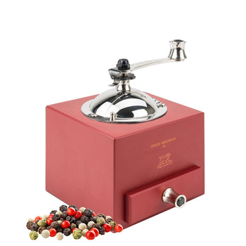 (6 Stück) PEUGEOT | LE MOULIN D'OLIVIER ROELLINGER - Pfeffer - /Gewürzmühle mit Kurbel - Chilirot - Höhe: 130mm