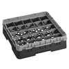 CAMBRO | Kosz do zmywarki na szkło 1/1 CAMRACK® – 25 przegródek, 1 nadstawka – 500 x 500 mm – maks. wysokość szkła: 92 mm – czarny, zdjęcie 1 z 4