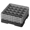 CAMBRO | CAMRACK® - kosz do mycia szklanek 1/1 - 25 przegródek - z 3 przedłużkami - 500x500mm - Czarny