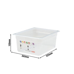 (6 sztuk) CAMBRO | SafeTrak – pojemniki z polipropylenu GN 1/2 – kolor mleczny – wysokość: 150 mm