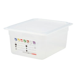(6 sztuk) CAMBRO | SafeTrak – pojemniki z polipropylenu GN 1/2 – kolor mleczny – wysokość: 150 mm