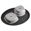(6 szt.) CAMBRO | Taca CAMTREAD® – owalna – włókno szklane – 685 x 560 mm – z niskim rantem – czarna, zdjęcie 4 z 5