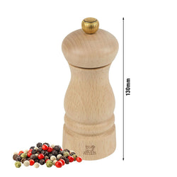 (6 sztuk) PEUGEOT | CLERMONT - młynek do pieprzu - drewno - naturalny - wysokość: 130 mm