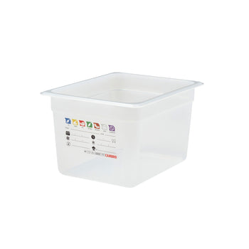 (6 sztuk) CAMBRO | SafeTrak – pojemniki z polipropylenu GN 1/2 – kolor mleczny – wysokość: 200 mm