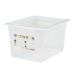 (6 sztuk) CAMBRO | SafeTrak – pojemniki z polipropylenu GN 1/2 – kolor mleczny – wysokość: 200 mm