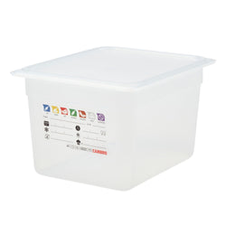 (6 sztuk) CAMBRO | SafeTrak – pojemniki z polipropylenu GN 1/2 – kolor mleczny – wysokość: 200 mm