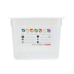 (6 sztuk) CAMBRO | SafeTrak – pojemniki z polipropylenu GN 1/2 – kolor mleczny – wysokość: 200 mm