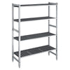 Regał aluminiowo‑polipropylenowy - 1320x360x1800mm - 4 półek - Nośność: 900kg