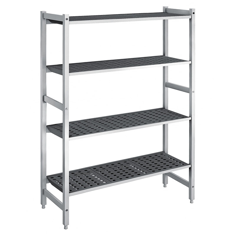 Regał aluminiowo‑polipropylenowy - 1320x360x1800mm - 4 półek - Nośność: 900kg