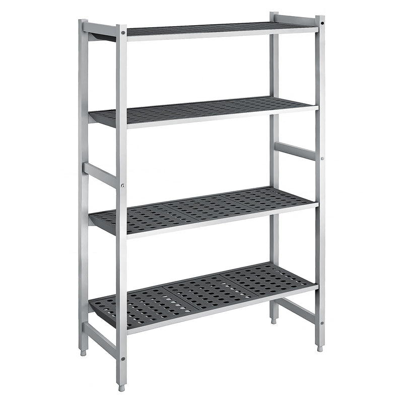Regał aluminiowo‑polipropylenowy - 1080x460x1800mm - 4 półek przestawne - Nośność: 900kg