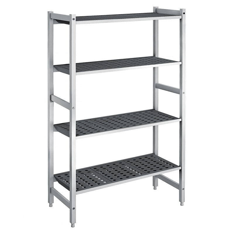 Regał aluminiowo‑polipropylenowy - 960x560x1800mm - 4 półek - Nośność: 900kg