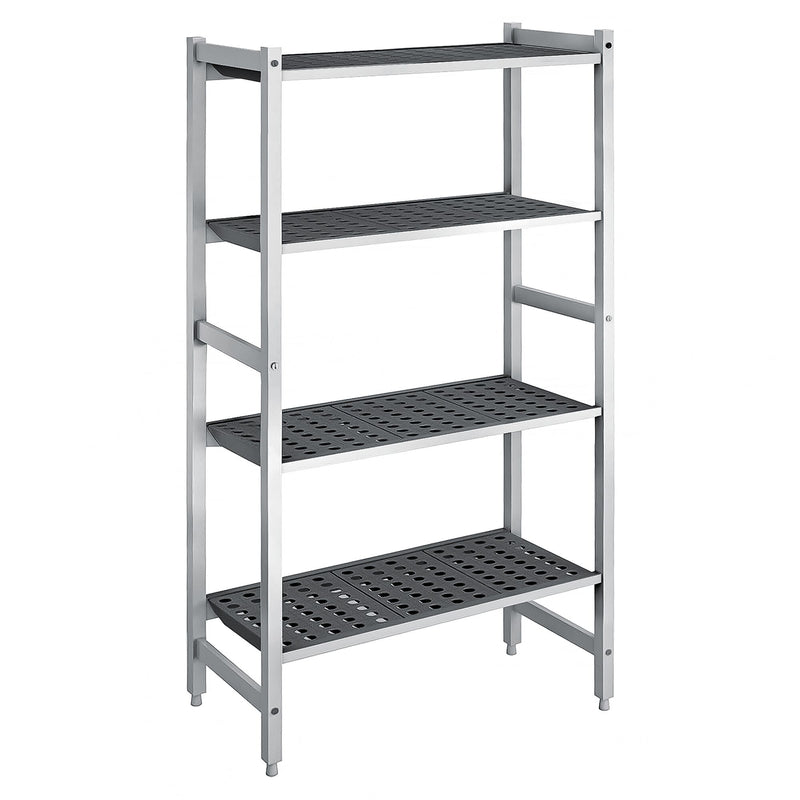 Półka aluminiowa - 780x560x1800mm - z 4 półek (STAŁE) - Udźwig: 900kg