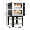 Gas Deck Pizza Oven - Twin Deck - Refractory Stone Deck - 4+4 x Ø 30cm (12") - 230V Single Phase - Touchscreen Controls - up to 450°C - incl. Base frame