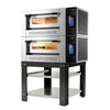 Gas Deck Pizza Oven - Twin Deck - Refractory Stone Deck - 4+4 x Ø 30cm (12") - 230V Single Phase - Touchscreen Controls - up to 450°C - incl. Base frame