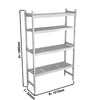 Regał podstawowy – aluminium anodowane – 1070 mm – wysokość: 1800 mm – nośność: 600 kg