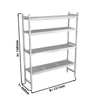 Regał aluminiowo‑polipropylenowy - 1311x460x1685mm - 4 półek przestawne - Nośność: 450kg
