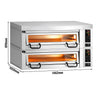 (2 szt.) Elektryczny Piec do pizzy - 2 x 6 x Ø34cm - Panel dotykowy - z okapem