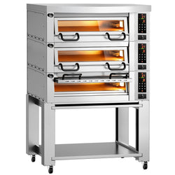 Piec do pizzy Power – elektryczny – 4+4+4x 34 cm – cyfrowy – z okapem i podstawą