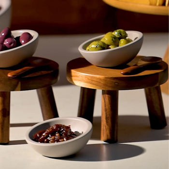 (6 sztuk) Miseczki do dipów - ELEMENT - zestaw 3 sztuki - beton - 50 ml - Ø 100 mm - szare - Prime Gastro