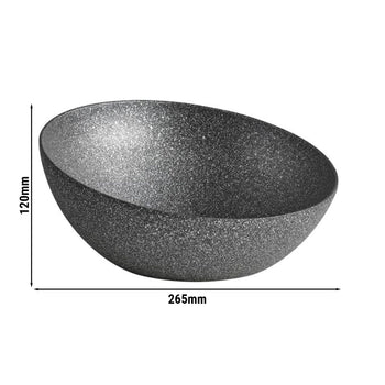 (6 sztuk) Miska - FROSTFIRE - aluminium - 1,9 litra - Ø 265 mm - szara w cętki - Prime Gastro