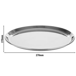 (6 sztuk) Taca do serwowania - KAFFEEHAUS - stal nierdzewna - Ø 270 mm - wysokość: 15 mm