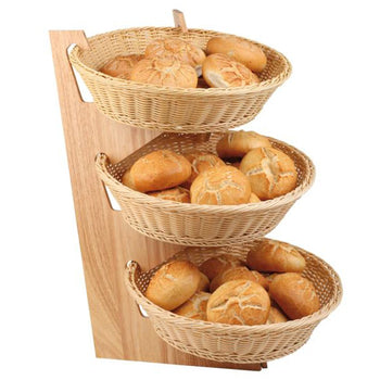 Stojak bufetowy - drewno - 3 poziomy - wysokość: 585 mm - odpowiedni do okrągłych i kwadratowych koszy - Prime Gastro