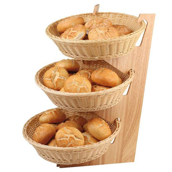 Stojak bufetowy - drewno - 3 poziomy - wysokość: 585 mm - odpowiedni do okrągłych i kwadratowych koszy - Prime Gastro