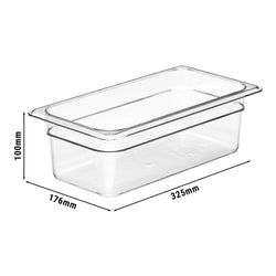 (6 sztuk) CAMBRO | CAMWEAR® - Pojemnik z poliwęglanu GN 1/3 - Przezroczysty - Głębokość: 100 mm
