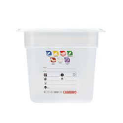 (6 sztuk) CAMBRO | SafeTrak – pojemniki z polipropylenu GN 1/3 – kolor mleczny – wysokość: 150 mm