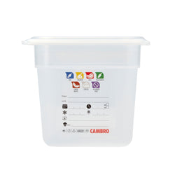 (6 sztuk) CAMBRO | SafeTrak – pojemniki z polipropylenu GN 1/3 – kolor mleczny – wysokość: 150 mm
