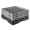 CAMBRO | Kosz do zmywarki na szkło 1/1 CAMRACK® – 36 przegródek, 2 nadstawki – 500 x 500 mm – maks. wysokość szkła: 155 mm – czarny, zdjęcie 1 z 3