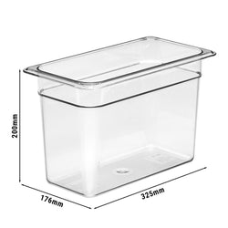 (6 sztuk) CAMBRO | Camview® - pojemnik GN z kopolimeru 1/2 - przezroczysty - wysokość: 200 mm - nie zawiera BPA