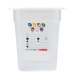 (6 sztuk) CAMBRO | SafeTrak – pojemniki z polipropylenu GN 1/3 – kolor mleczny – wysokość: 200 mm