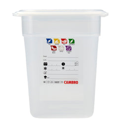 (6 sztuk) CAMBRO | SafeTrak – pojemniki z polipropylenu GN 1/3 – kolor mleczny – wysokość: 200 mm