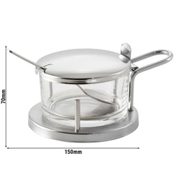 (6 sztuk) Zestaw do serów Parmesan Menage - CLASSIC - 180 ml - wraz z łyżeczką - srebrny