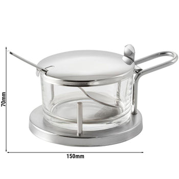 (6 sztuk) Zestaw do serów Parmesan Menage - CLASSIC - 180 ml - wraz z łyżeczką - srebrny - Prime Gastro