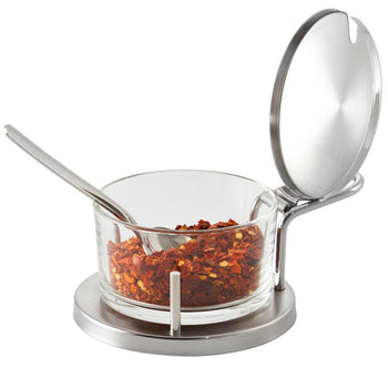 (6 sztuk) Zestaw do serów Parmesan Menage - CLASSIC - 180 ml - wraz z łyżeczką - srebrny - Prime Gastro