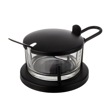 (6 sztuk) Zestaw do parmezanu - CLASSIC - 180 ml - wraz z łyżeczką - czarny - Prime Gastro