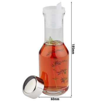 (6 sztuk) Naczynia na ocet i olej – pokrywka ze stali nierdzewnej – wysokość: 185 mm - Prime Gastro