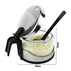 (6 sztuk) Szklane wkłady do pojemnika na parmezan - Ø 90 mm - pasujące do modelu 40453