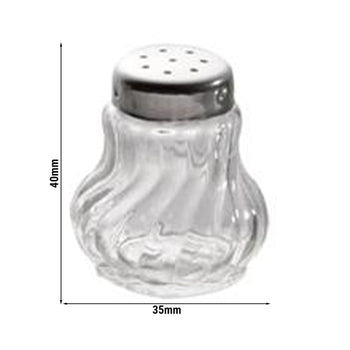 (6 sztuk) Mini solniczki/pieprzniczki - zestaw 4 sztuk - każdy o średnicy 35 mm i wysokości 40 mm - Prime Gastro