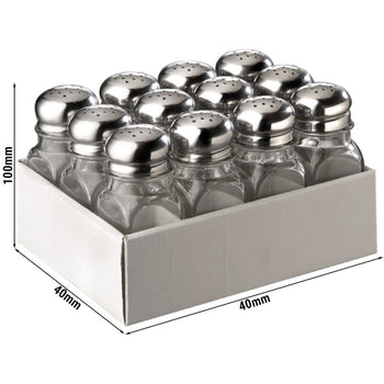 Uniwersalny przyprawnik - zestaw 12 sztuk - kwadratowa - szkło - wysokość: 100 mm - Prime Gastro