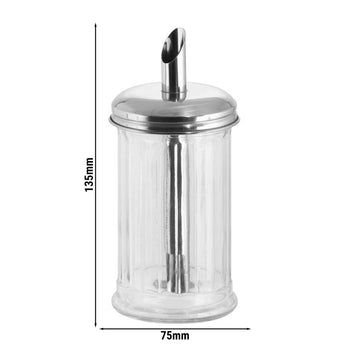 (6 sztuk) Cukiernica - szkło - 320 ml - z rurką dozującą - Prime Gastro