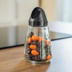 (6 sztuk) Dozownik przekąsek - 0,35 litra - czarna pokrywa