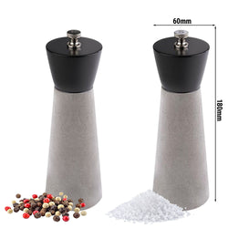 (6 sztuk) Młynki do soli i pieprzu - ELEMENT - beton - wysokość: 180 mm