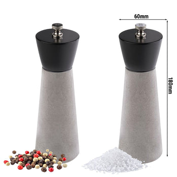 (6 sztuk) Młynki do soli i pieprzu - ELEMENT - beton - wysokość: 180 mm - Prime Gastro