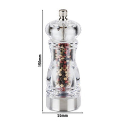 (6 sztuk) Młynek do pieprzu - CLEARGRIND - akryl - wysokość: 150 mm