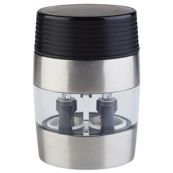 (6 sztuk) Młynek do soli i pieprzu 2 w 1 – stal nierdzewna – wysokość: 95 mm - Prime Gastro