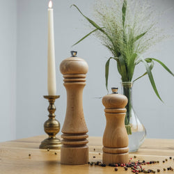 (6 sztuk) Młynki do soli i pieprzu - ETERNAL - drewno - wysokość: 230 mm