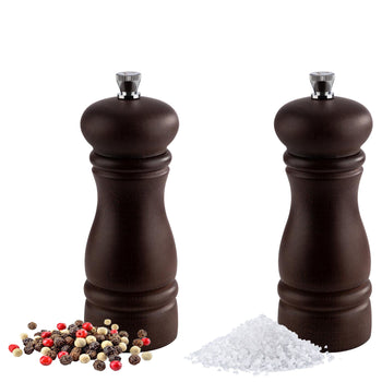 (6 sztuk) Młynki do soli i pieprzu - ETERNAL - drewno - wysokość: 155 mm - Prime Gastro